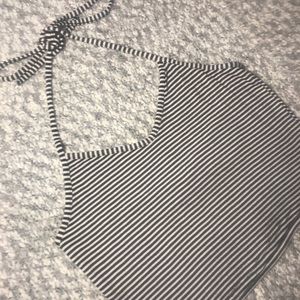 B & W Striped Crop-top